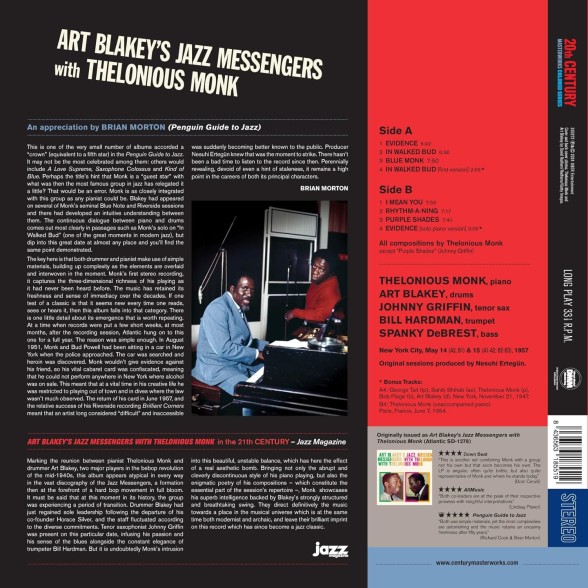 Art Blakey & The Jazz Messengers, Thelonious Monk: Art Blakeys Jazz Messengers With Thelonius Monk (Red Vinyl) - Plak Foto #2