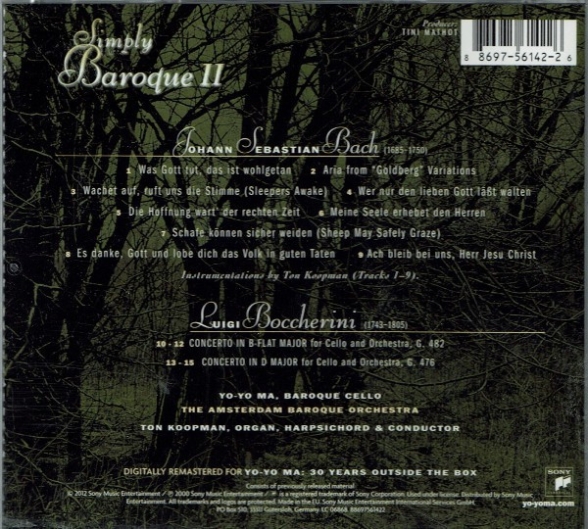 Yo-Yo Ma, Ton Koopman, The Amsterdam Baroque Orchestra: Simply Baroque II - CD Foto #2