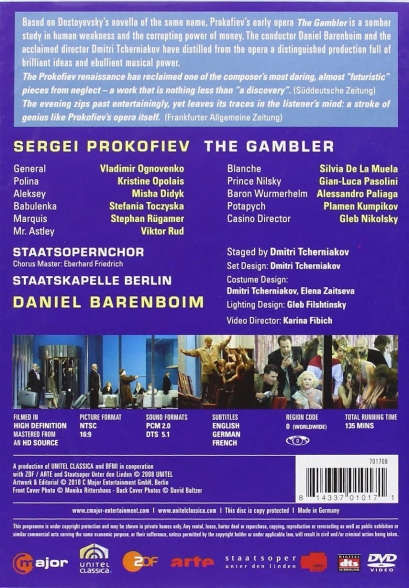 Vladimir Ognovenko, Kristine Opolais, Misha Didyk, Stefania Toczyska, Stephan Rügamer, Viktor Rud, Staatskapelle Berlin, Daniel Barenboim: Prokofiev: The Gambler - DVD Foto #2