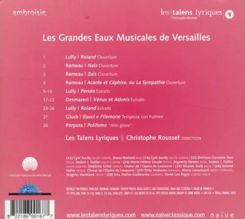 Christophe Rousset, Les Talens Lyriques: Les Grandes Eaux Mesicales De Versailles - CD Foto #2