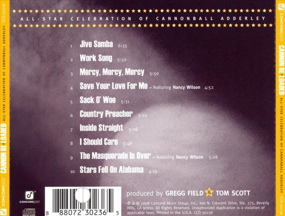 Tom Scott: Cannon Re-Loaded: An All-Star Celebration Of Cannonball Adderley - CD Foto #2