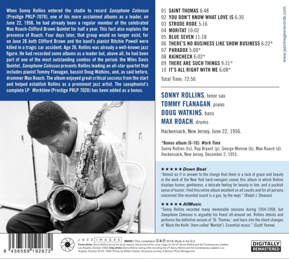 Sonny Rollins: Saxophone Colossus + 5 Bonus Tracks! (Photographs by William Claxton) - CD Foto #2