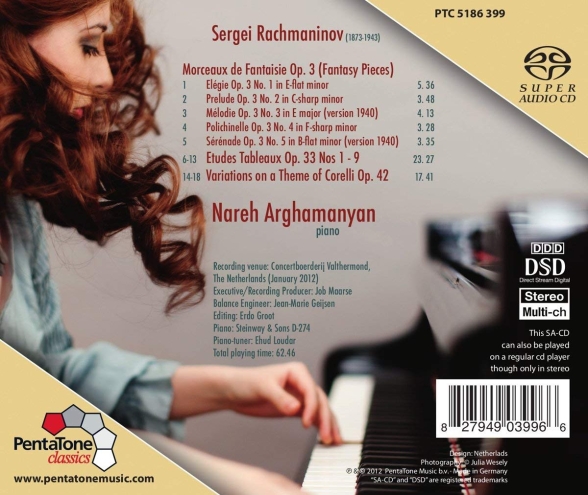 Nareh Arghamanyan: Rachmaninov: Morceaux de Fantaisie, Op.3, Etudes-Tableaux Op.33, Corelli Variations Op.42 - SACD Foto #2