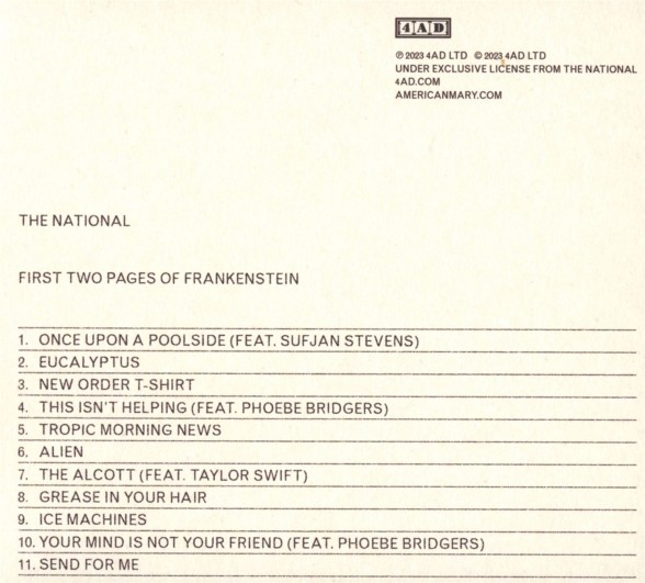 The National: First Two Pages Of Frankenstein - CD Foto #2