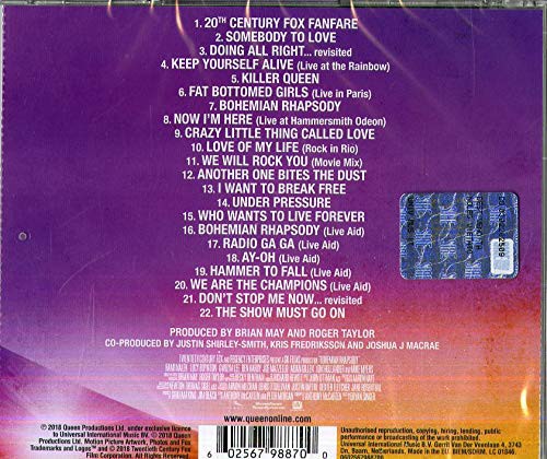 Queen, Freddie Mercury: Bohemian Rhapsody (Film Müzikleri) - CD