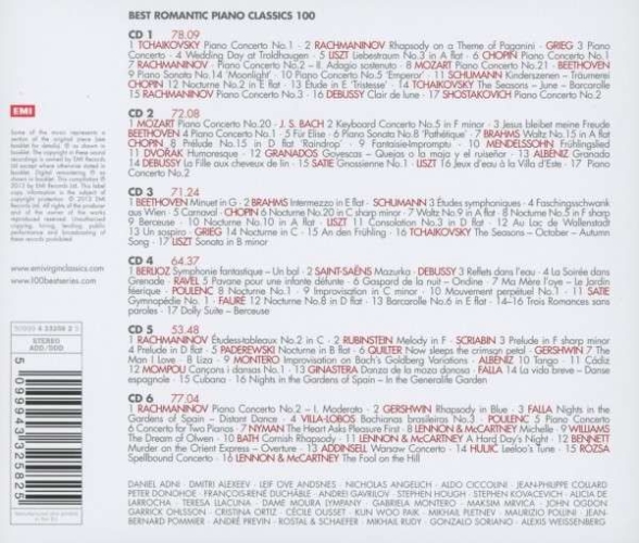Çeşitli Sanatçılar: 100 Best Romantic Piano Classics - CD Foto #2