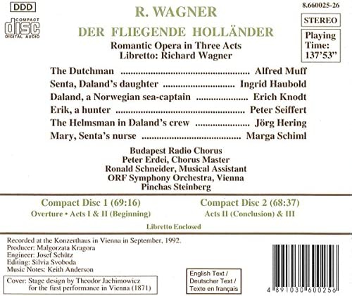 Alfred Muff, Ingrid Haubold, Pinchas Steinberg, ORF Symphonie Orchester: Wagner, R.: Der Fliegende Hollander - CD Foto #2