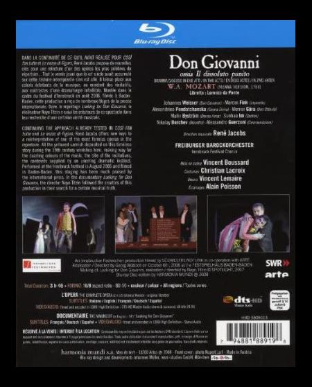 Johannes Weisser, Kenneth Tarver, Lorenzo Regazzo, Olga Pasichnyk, RIAS Kammerchor, Freiburger Barockorchester, René Jacobs: Mozart: Don Giovanni - BluRay Foto #2