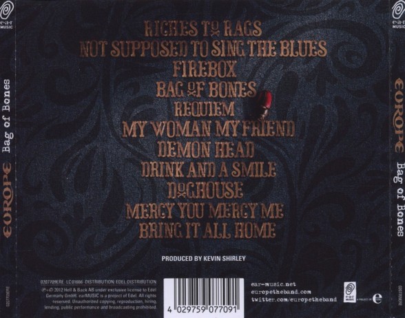Europe: Bag Of Bones - CD Foto #2