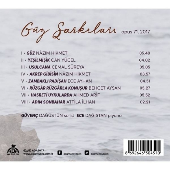 Guvenc Dagustun, Ece Dağıstan: Fazıl Say: Güz Şarkıları - CD Foto #2