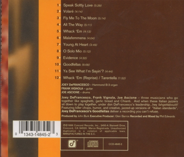 Bob Berg, Frank Vignola: Goodfellas - CD Foto #2