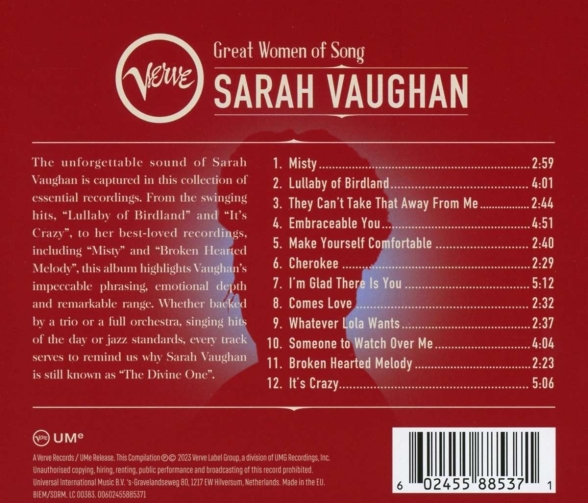 Sarah Vaughan: Great Women Of Song: Sarah Vaughan - CD Foto #2
