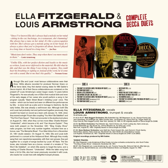 Ella Fitzgerald, Louis Armstrong: Complete Decca Duets (3 Bonus Tracks) - Plak Foto #2