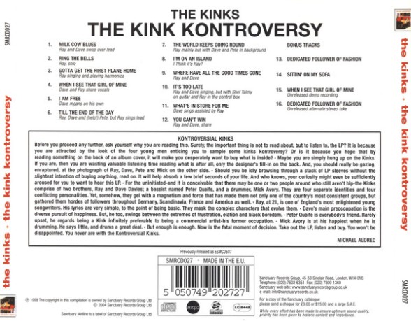 The Kinks: The Kink Kontroversy - CD Foto #2