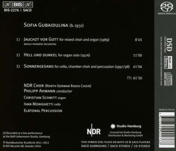 Ivan Monighetti, Christian Schmitt, Elbtonal Percussion, NDR Chorus, Philipp Ahmann: Gubaidulina: Sonnengesang - SACD Foto #2