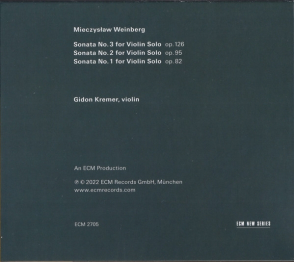 Mieczysław Weinberg, Gidon Kremer: Sonatas For Violin Solo - CD Foto #2