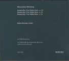 Mieczysław Weinberg, Gidon Kremer: Sonatas For Violin Solo - CD Foto #2
