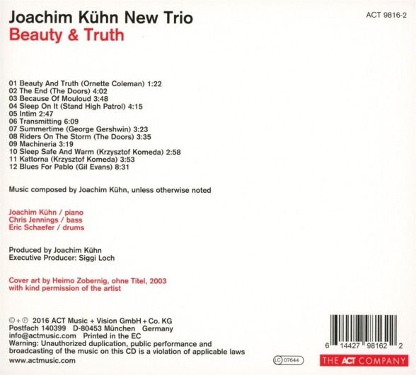Joachim Kühn New Trio: Beauty & Truth - CD Foto #2