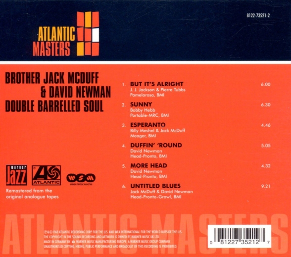 Brother Jack McDuff, David Newman: Double-Barreled Soul - CD Foto #2