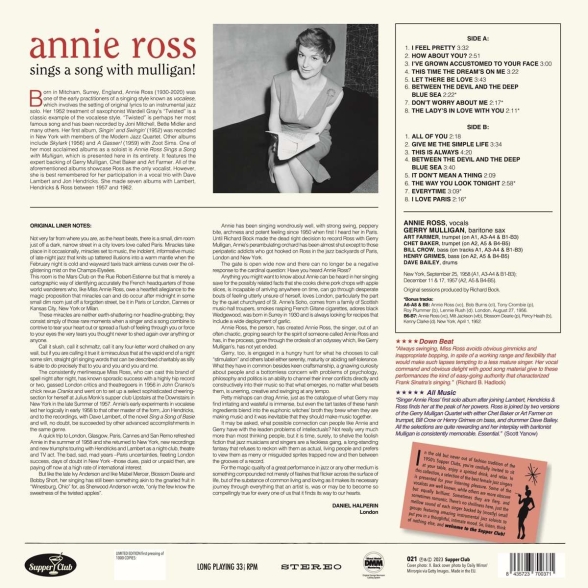 Annie Ross: Sings A Song With Mulligan + 6 Bonus Tracks (180-Gram Vinyl Limited Edition) - Plak Foto #2