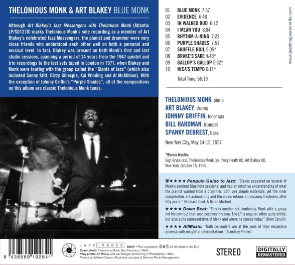 Thelonious Monk, Art Blakey: Blue Monk + 4 Bonus Tracks! (Photographs by William Claxton) - CD Foto #2