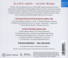 Paul van Nevel, Huelgas Ensemble: Blasius Amon: Sacred Works - CD Foto #2