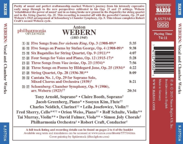Robert Craft: Webern: Vocal and Chamber Music - CD Foto #2