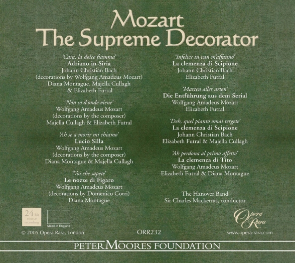 Diana Montague, Elizabeth Futral, Majella Cullagh, The Hanover Band, Charles Mackerras: Mozart: The Supreme Decorator - CD Foto #2