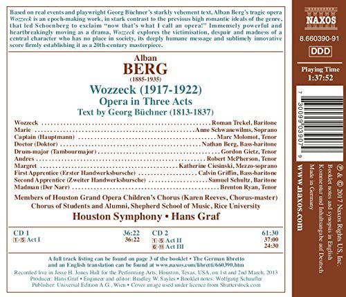 Roman Trekel, Anne Schwanewilms, Marc Molomot, Nathan Berg, Houston Symphony Orchestra, Hans Graf: Berg: Wozzeck - CD Foto #2