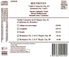 Takako Nishizaki, Slovak Philharmonic, Kenneth Jean: Beethoven: Violin Concerto, Romances 1&2 - CD Foto #2