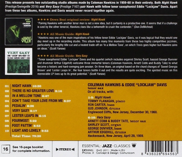 Coleman Hawkins: Night Hawk + Very Saxy - CD Foto #2