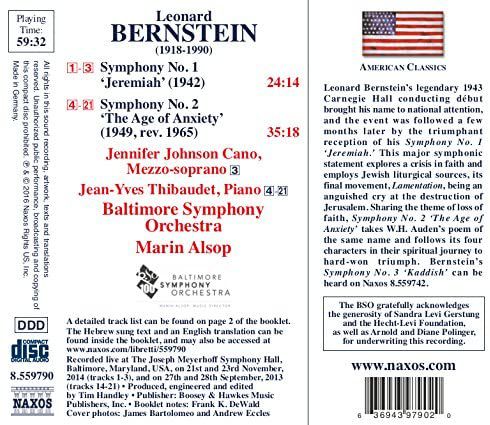 Baltimore Symphony Orchestra, Marin Alsop: Bernstein: Symphony No.1,2 - CD Foto #2