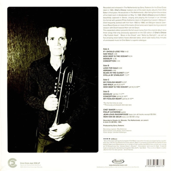Chet Baker Trio: Chet's Choice - Plak Foto #2