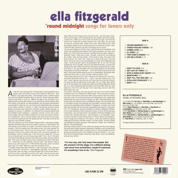 Ella Fitzgerald: ´Round Midnight. Songs For Lover (Limited Edition) - Plak Foto #2
