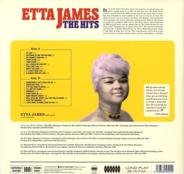 Etta James: The Hits (incl At Last!) - 20 Tracks!!!! - Plak Foto #2