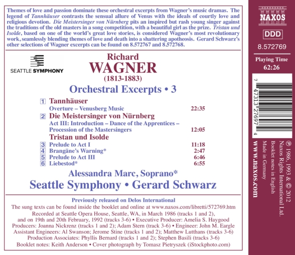 Gerard Schwarz, Seattle Symphony Orchestra, Alessandra Marc: Wagner: Orchestral Excerpts Vol.3 - CD Foto #2