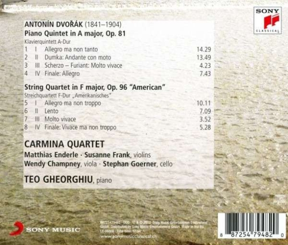 Teodora Gheorghiu, Carmina Quartet: Dvorak: Piano Quintet Op. 81 \ Strin G Quartet Op. 96, "American" - CD Foto #2