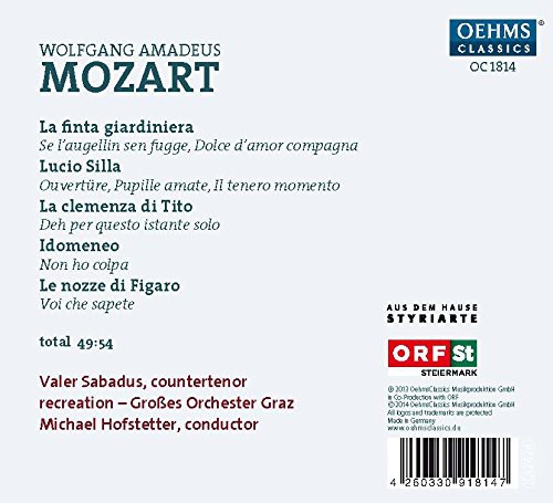 Valer Sabadus: Mozart Castrato Arias - CD Foto #2