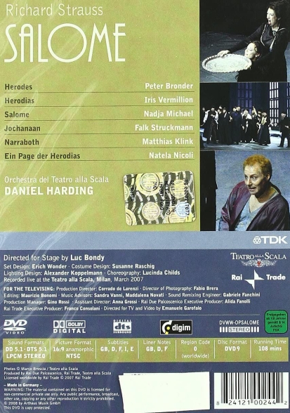 Nadja Michael, Iris Vermillion, Falk Struckmann, Daniel Harding, Luc Bondy, Orchestra del Teatra alla Scala: Richard Strauss: Salome - DVD Foto #2