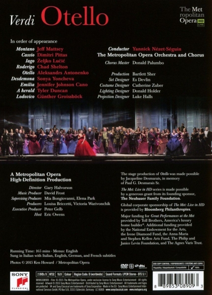 Alexandrs Antonenko, Sonya Yoncheva, The Metropolitan Opera Orchestra and Chorus: Verdi: Otello - DVD Foto #2