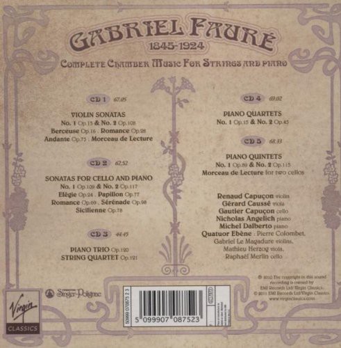 Renaud Capuçon, Gautier Capuçon, Nicholas Angelich, Gerard Causse, Michel Dalberto, Quatuor Ebène: Complete Chamber Music for String and Piano - CD Foto #2