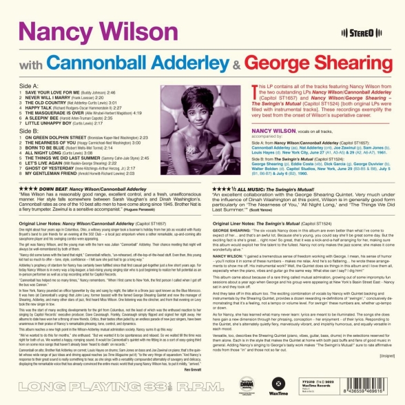 Nancy Wilson: With Cannonball Adderley & George Shearing - Plak Foto #2