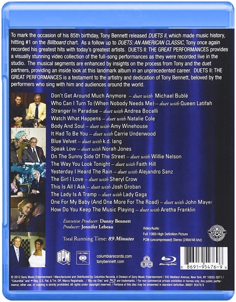 Tony Bennett, Çeşitli Sanatçılar: Duets II - BluRay Foto #2