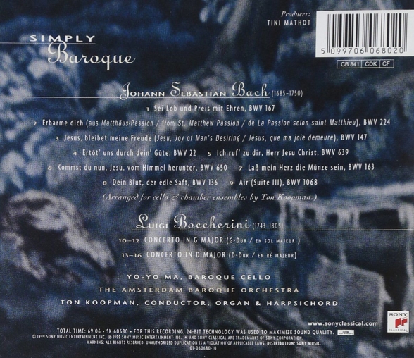 Yo-Yo Ma: Simply Baroque - CD Foto #2