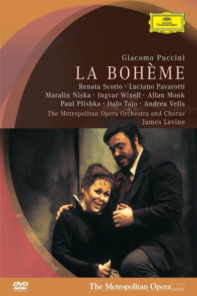 Allan Monk, Andrea Velis, Ingvar Wixell, Italo Tajo, James Levine, Luciano Pavarotti, Maralin Niska, Paul Plishka, Renata Scotto, The Metropolitan Opera Orchestra and Chorus: Puccini: La Bohème - DVD Foto #1
