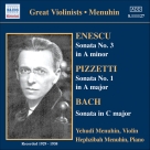 Bach, J.S. / Enescu / Pizzetti: Violin Sonatas (Menuhin) (1929, 1936, 1938) - CD Foto #1