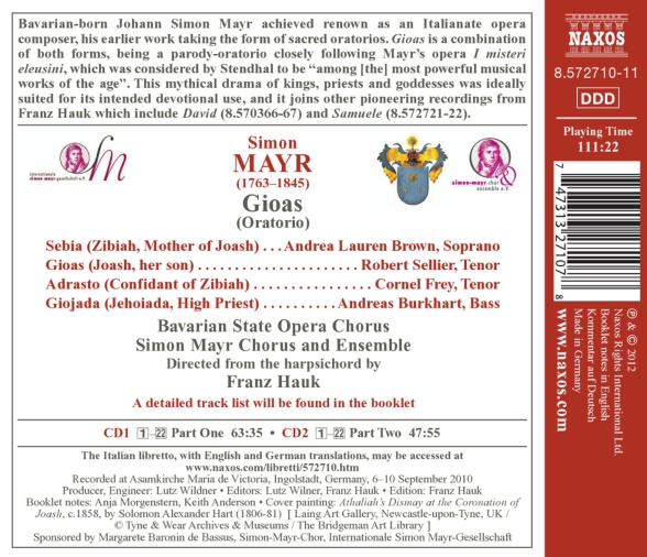 Franz Hauk, Simon Mayr Choir, Simon Mayr Ensemble: Mayr: Gioas (Oratorio) - CD Foto #2