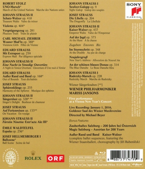 Mariss Jansons, Wiener Philharmoniker: New Year's Concert 2016 - BluRay Foto #2