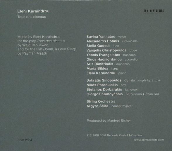 Eleni Karaindrou: Tous Des Oiseaux - CD Foto #2