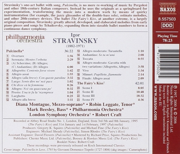 Robert Craft, London Symphony Orchestra: Stravinsky: Pulcinella - Le Baiser De La Fee (The Fairy's Kiss) - CD Foto #2